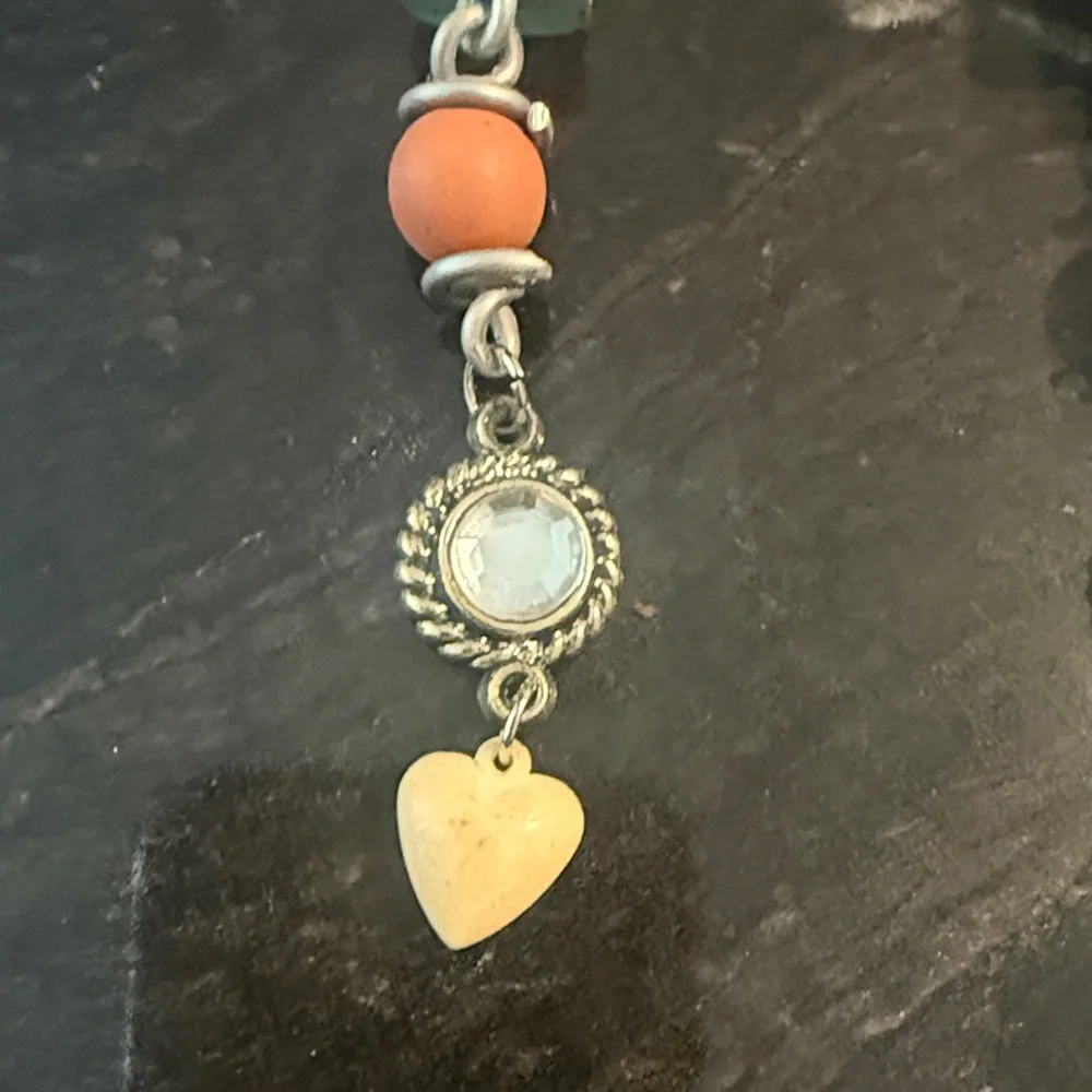 Vintage Bohemian Long Dangle Earrings with Heart Charms - Picture 2 of 5